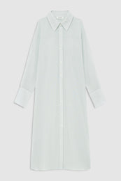 ANINE BING Noemi Dress - Green And White Mini Stripe - front view