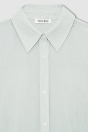 ANINE BING Noemi Dress - Green And White Mini Stripe - detail view