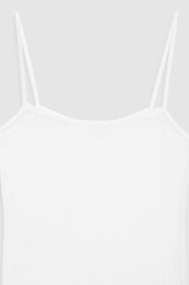 ANINE BING Pia Cami Tank - Off White - Detail View  