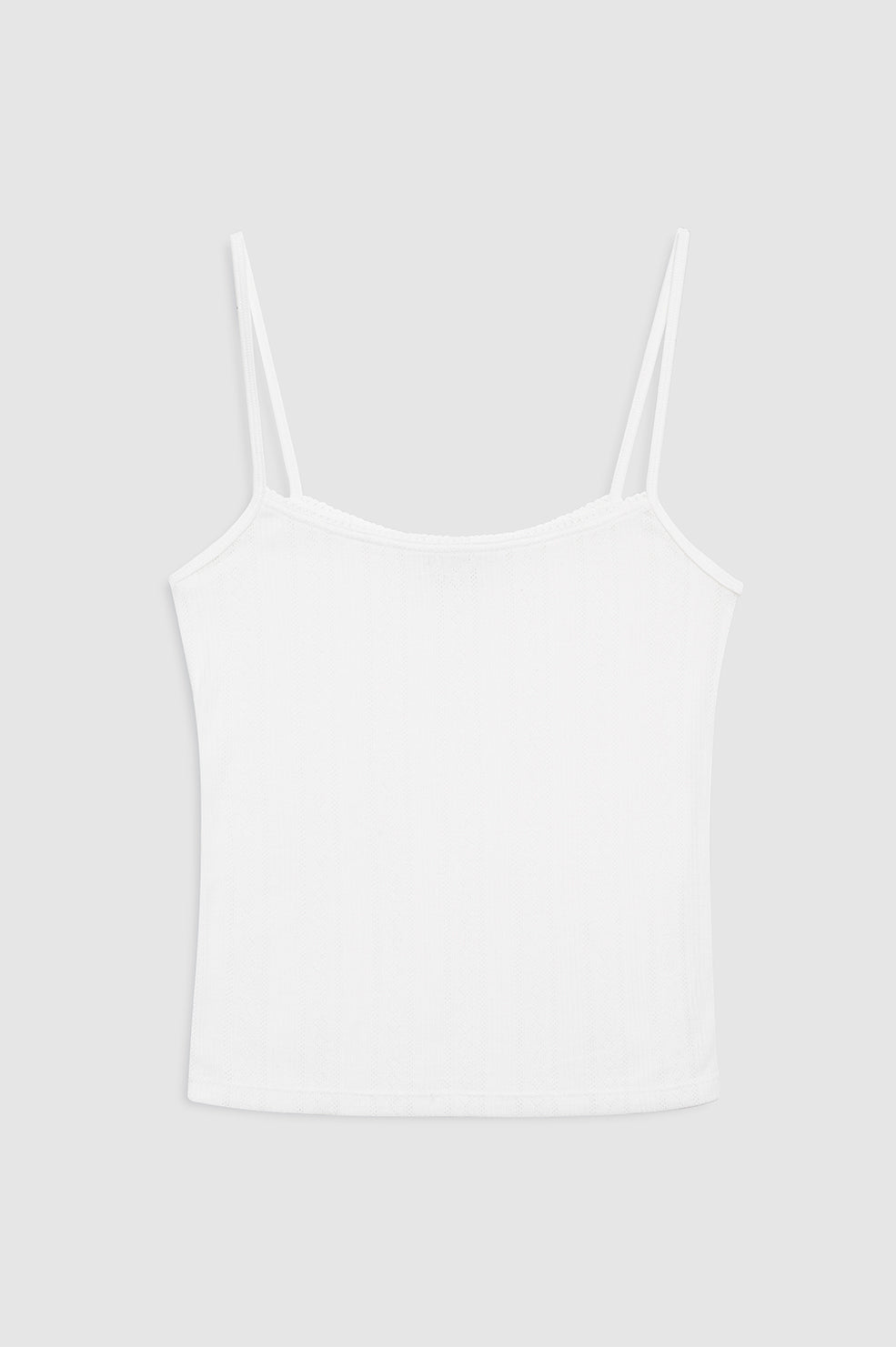featured-img|ANINE BING Pia Cami Tank - Off White - Front View 