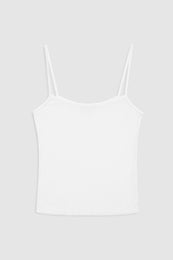 featured-img|ANINE BING Pia Cami Tank - Off White - Front View 