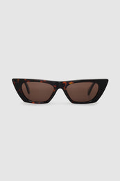 ANINE BING Pierre Sunglasses - Dark Tortoise - Front View