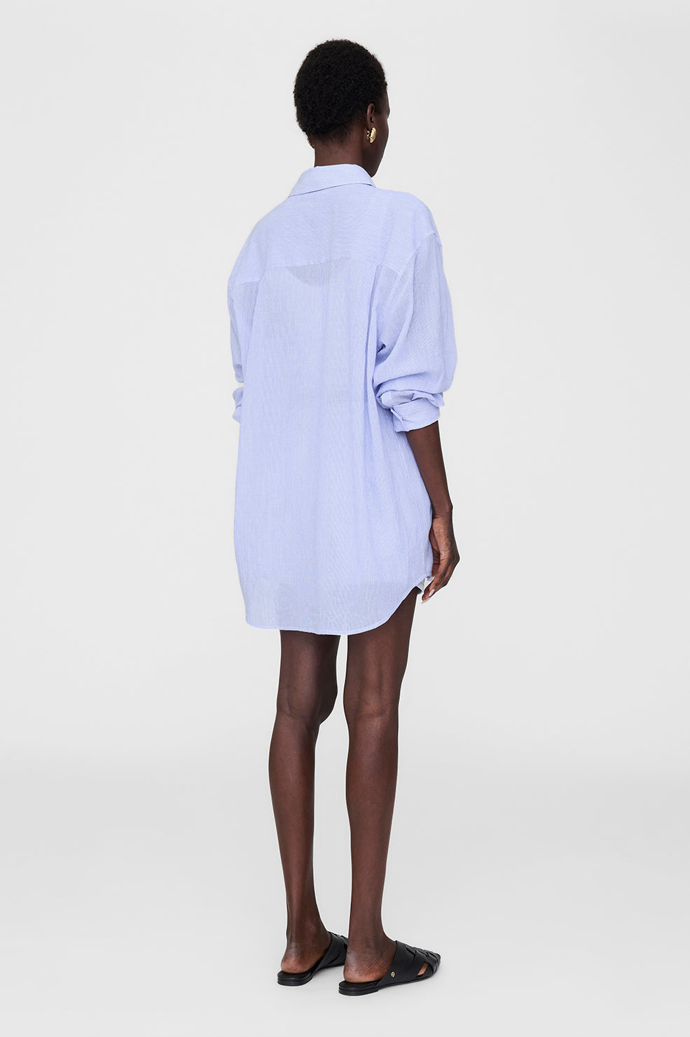 Plaza Shirt - Blue And White Mini Stripe View 2