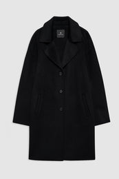 ANINE BING Portia Coat - Black Cashmere Blend - Front View