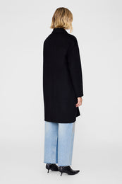 ANINE BING Portia Coat - Black Cashmere Blend - On Model Back