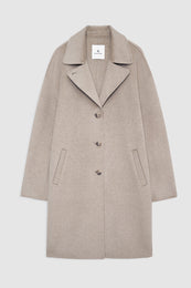 ANINE BING Portia Coat - Oatmeal Melange Cashmere Blend - Front View