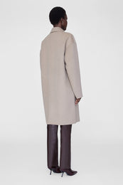 ANINE BING Portia Coat - Oatmeal Melange Cashmere Blend - On Model Back