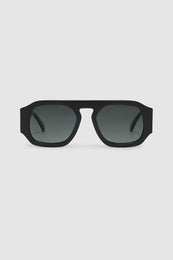 ANINE BING Preston Sunglasses - Black With Green