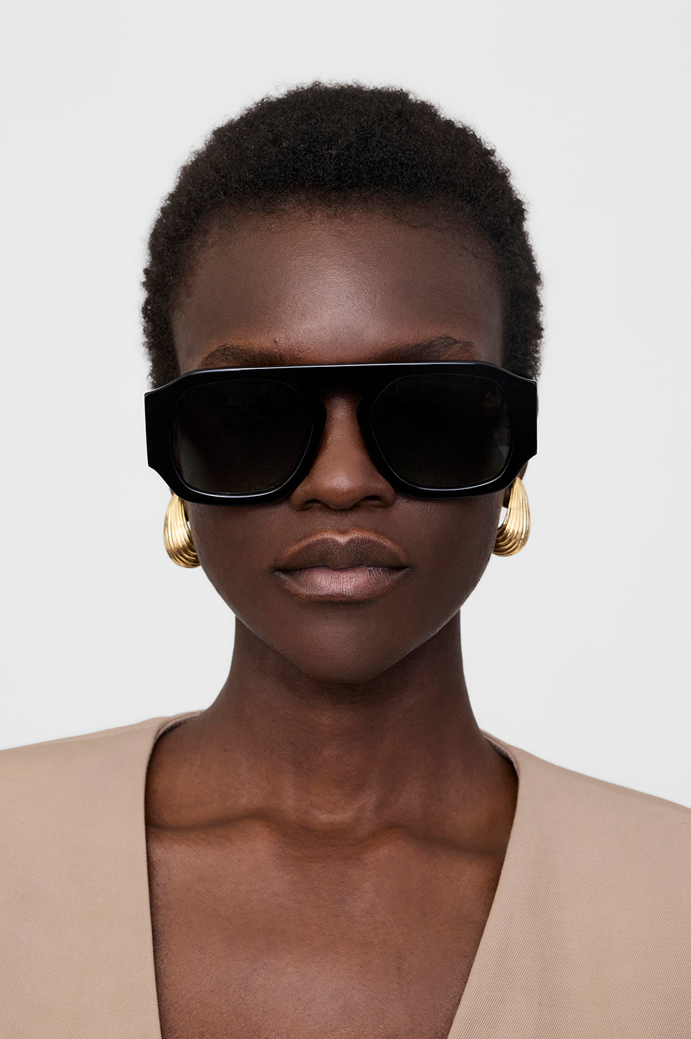 Preston Sunglasses - Black With Green View 2