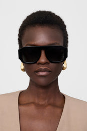 ANINE BING Preston Sunglasses - Black With Green