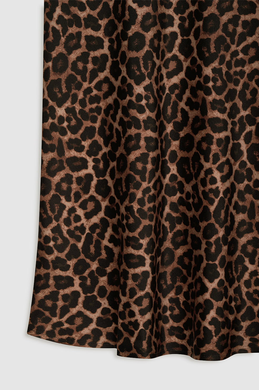 ANINE BING Printed Bar Silk Skirt - Black And Brown Leopard - Detail View