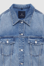 ANINE BING Quincy Jacket - Cascade Blue - detail view