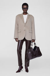 ANINE BING Quinn Blazer - Oatmeal Melange Cashmere Blend - On Model Second Image