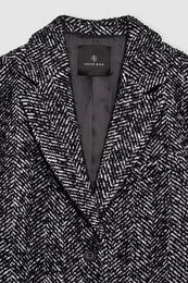 ANINE BING Quinn Coat - Black And White Tweed