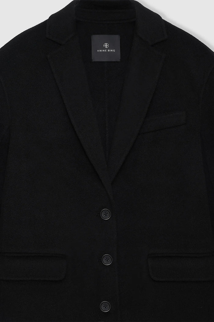 ANINE BING Quinn Coat - Black Cashmere Blend