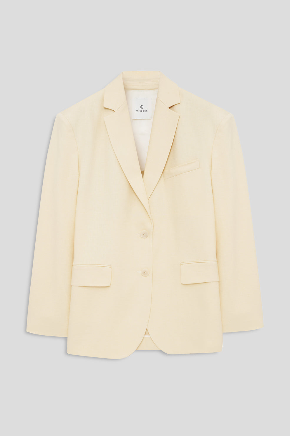 featured-img|ANINE BING Quinn Blazer - Butter Yellow - front view