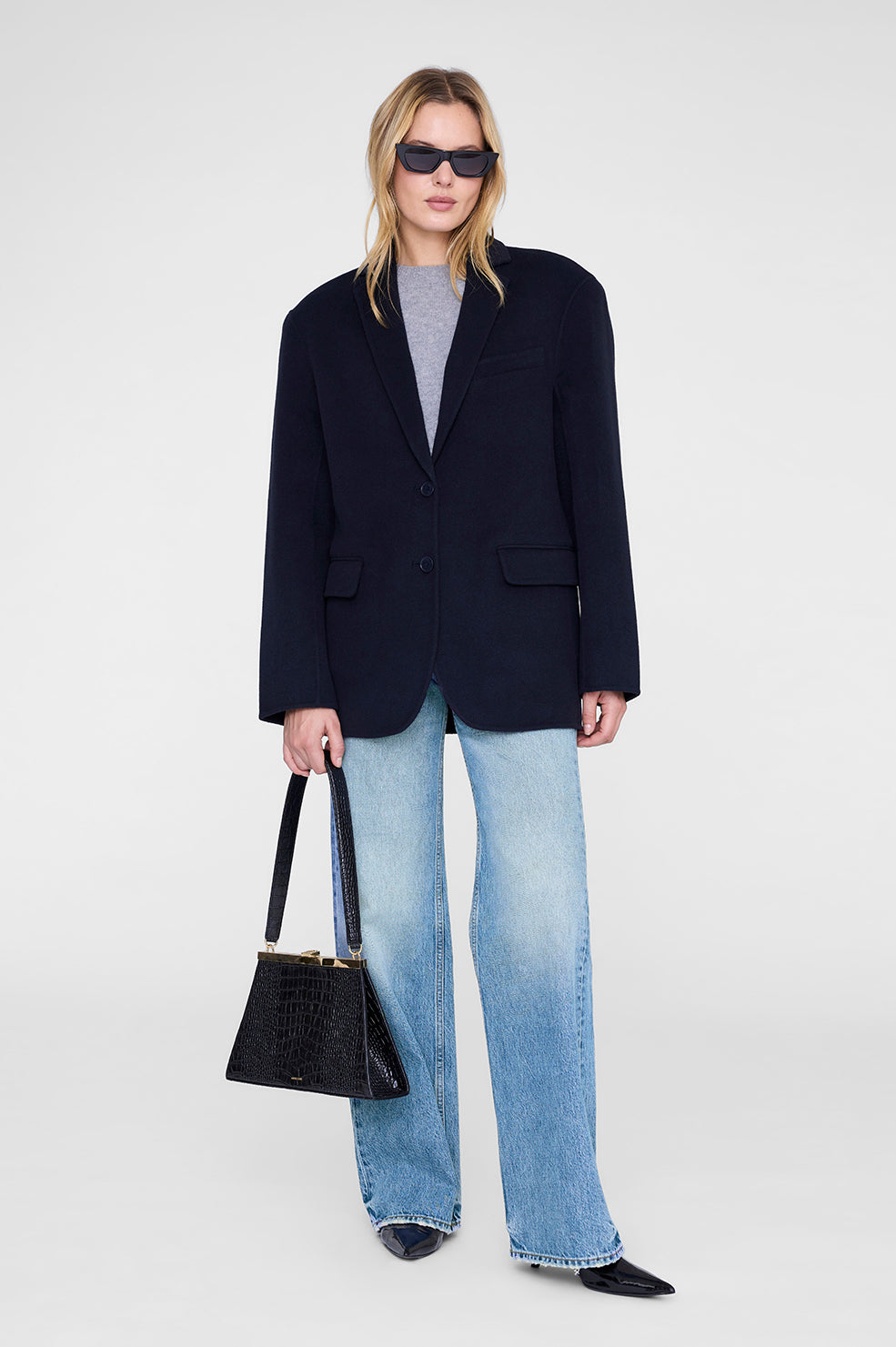 Quinn Blazer - Midnight Blue Cashmere Blend