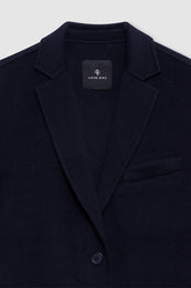ANINE BING Quinn Blazer - Midnight Blue Cashmere Blend - detail view