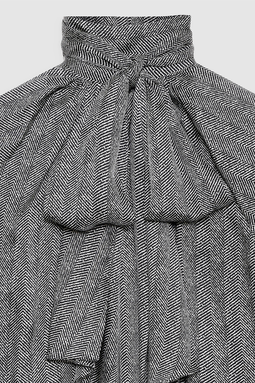 Rachel Top - Black And White Herringbone View 4