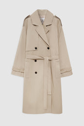ANINE BING Rickie Maxi Trench - Beige - front view