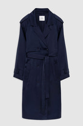 ANINE BING Rickie Maxi Trench - Navy - front view