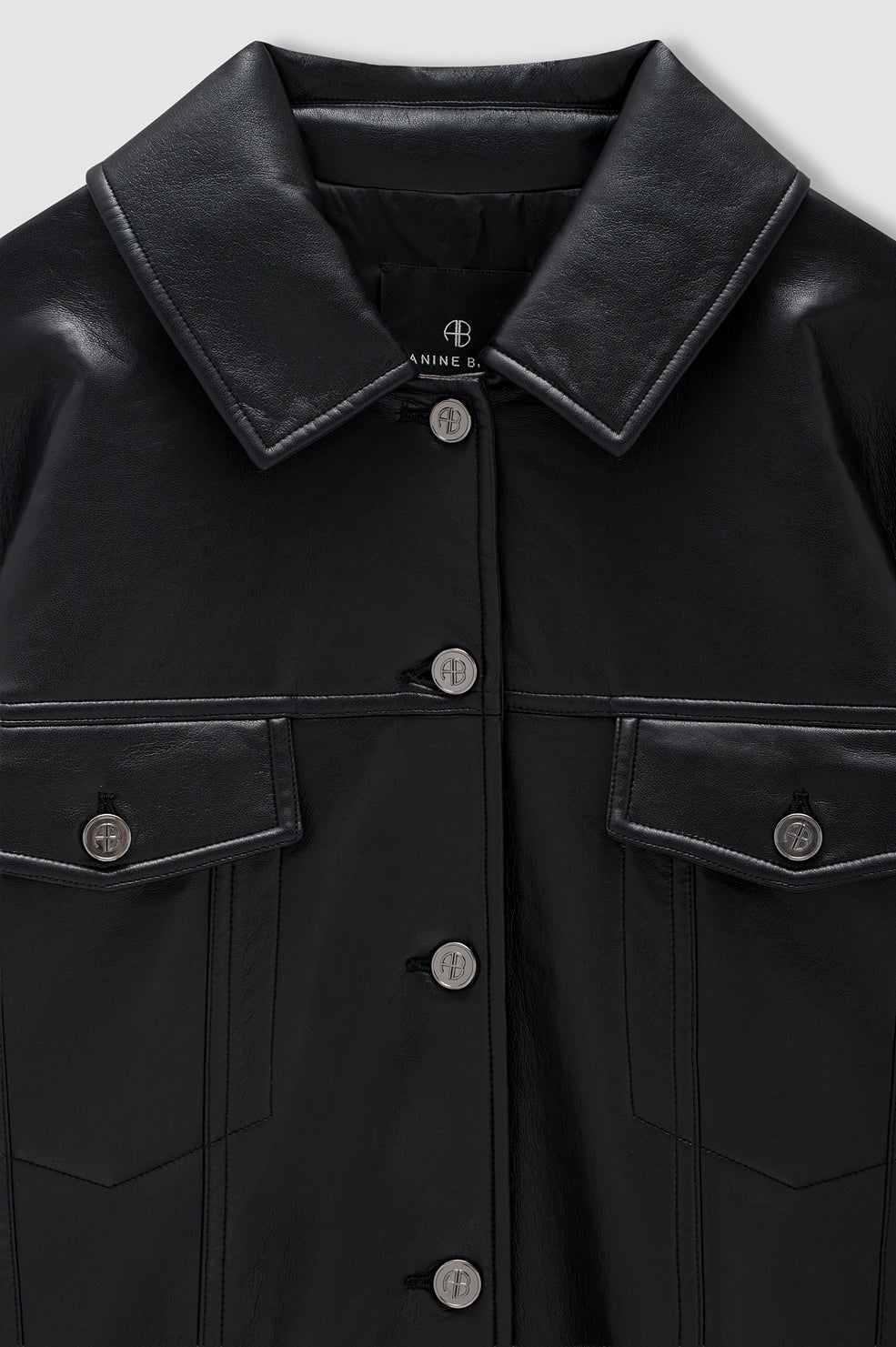 Rory Jacket - Black Recycled Leather View 4