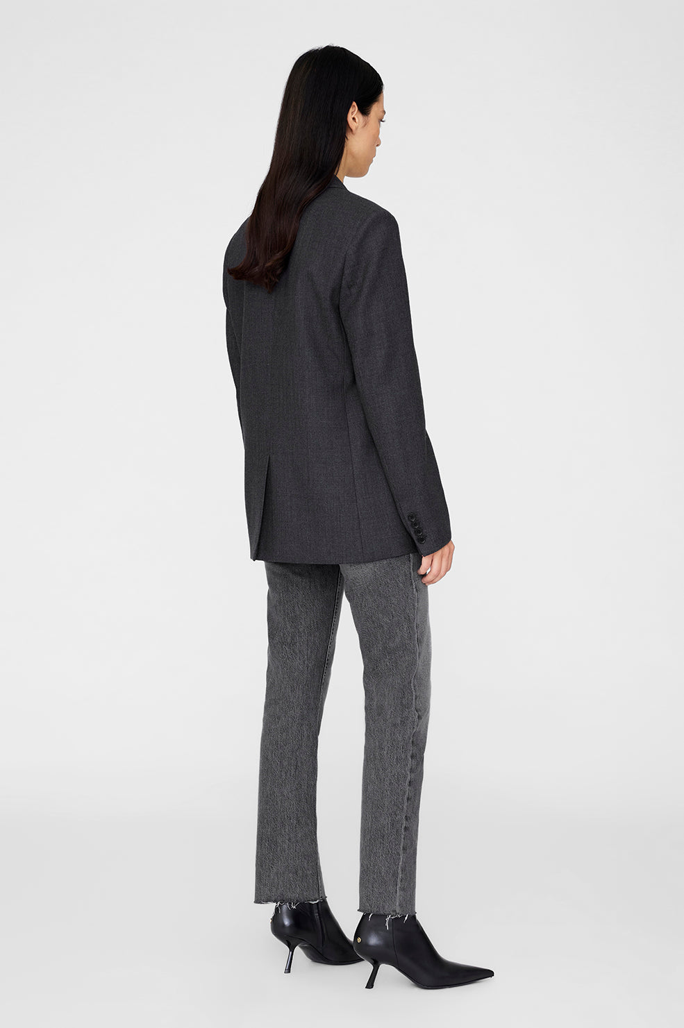 Ross Single-Breasted Blazer - Dark Heather Grey