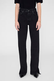 ANINE BING Roy Jean 34" - Vintage Black - on model front detail