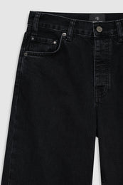 ANINE BING Roy Jean 34" - Vintage Black - on model front - detail view
