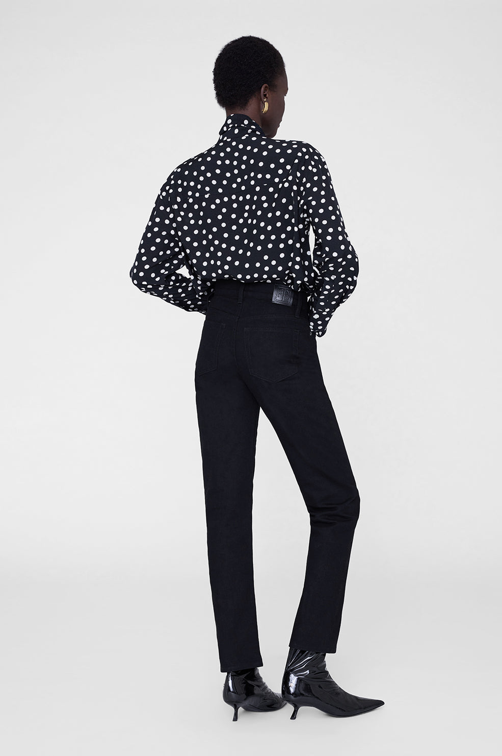Ruby Shirt - Black And White Double Dot Jacquard View 2
