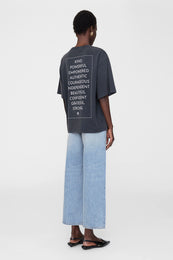ANINE BING Rudy Tee Empowerment - Washed Black - On Model Back 