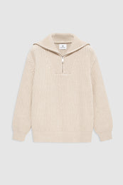 ANINE BING Sammy Sweater - Beige - front view