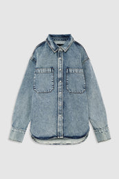 ANINE BING Samy Shirt - Snow Blue - front view