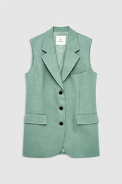 ANINE BING Sara Vest - Sea Foam Green - front view