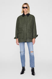ANINE BING Sean Jacket - Army Green - On Model Front Second Image 