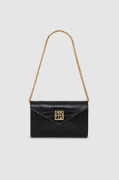 ANINE BING Small Elly Clutch - Black Embossed