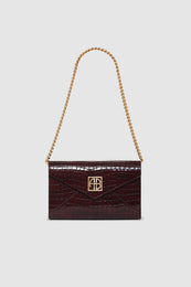 ANINE BING Small Elly Clutch - Burgundy Embossed