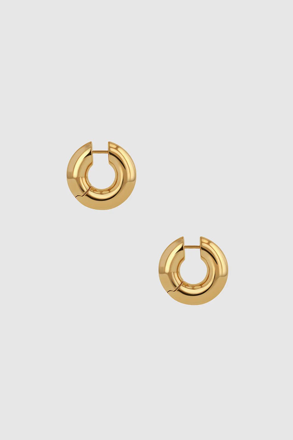 Small Bold Link Hoops - Gold