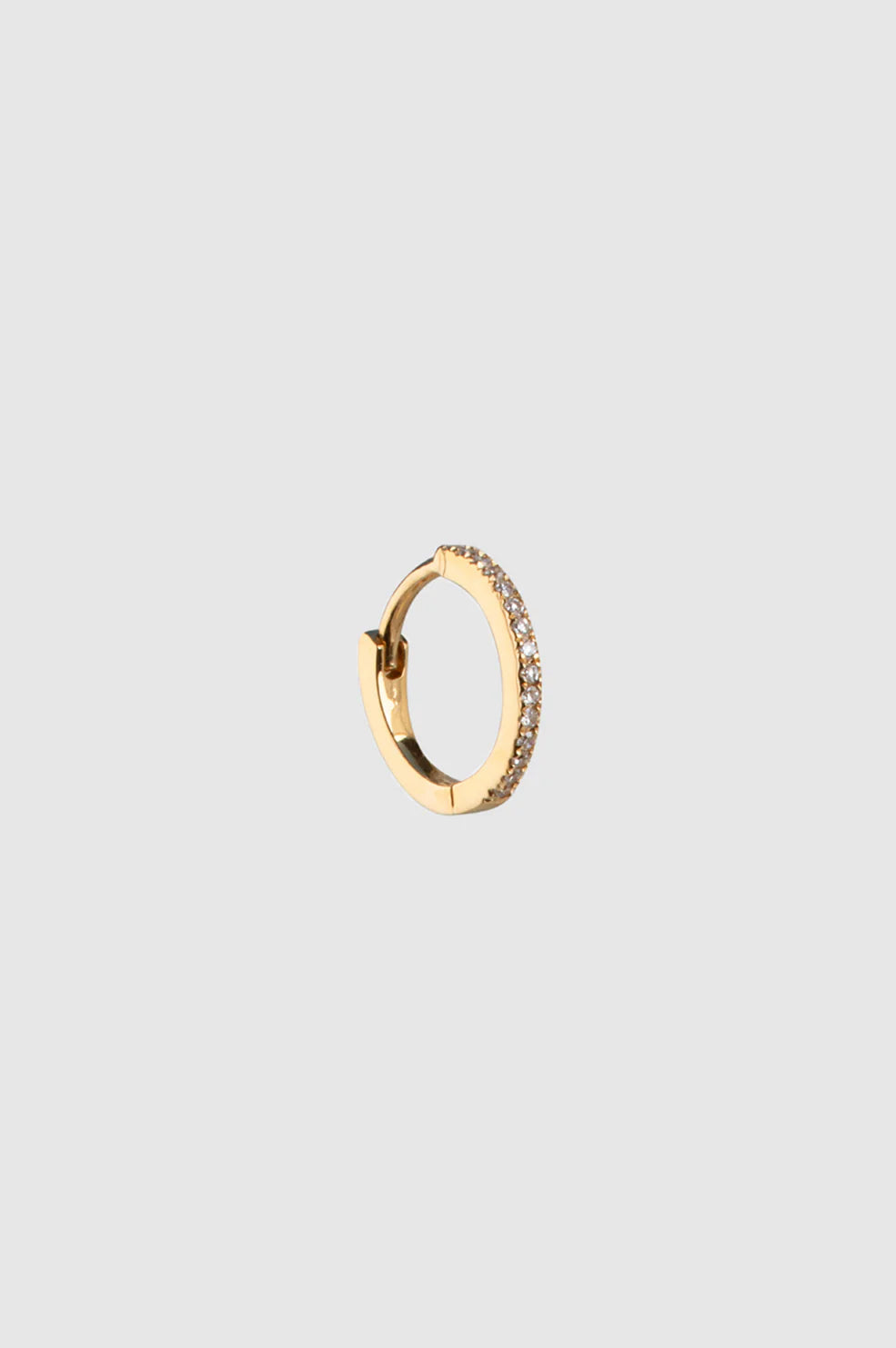 Small Diamond Hoop - 14k Gold View 1
