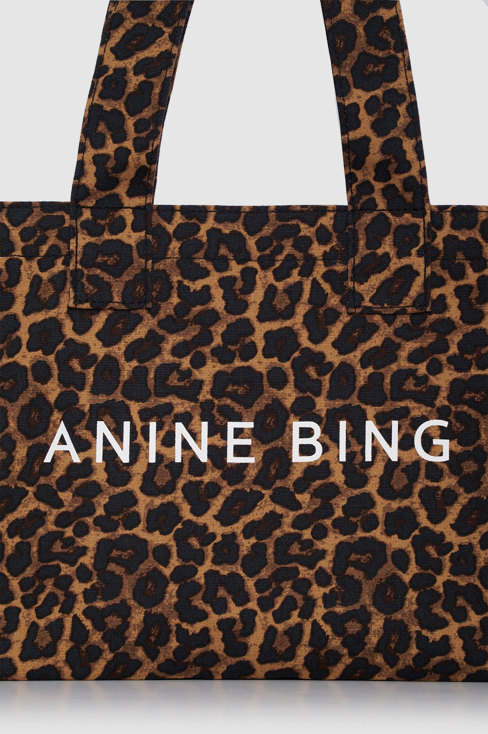 Small Leo Canvas Tote - Black And Brown Leopard View 3