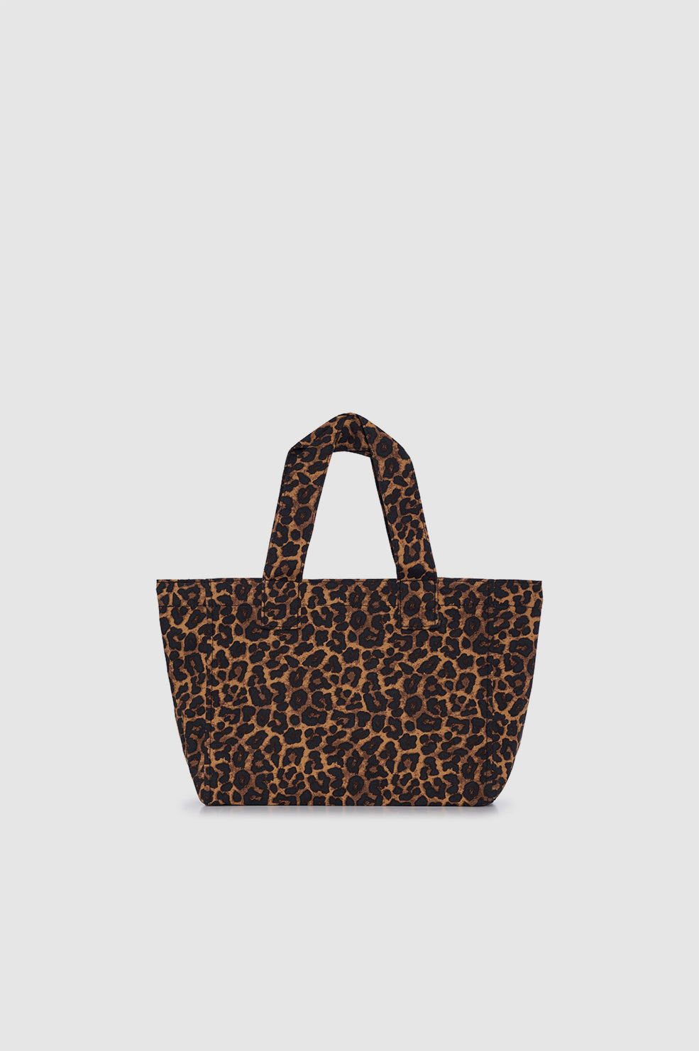 Small Leo Canvas Tote - Black And Brown Leopard View 2
