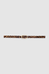 ANINE BING Small Signature Link Belt - Leopard - Front View