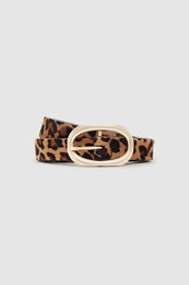 ANINE BING Small Signature Link Belt - Leopard - Detail View