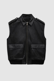 ANINE BING Sonnie Vest - Black Leather