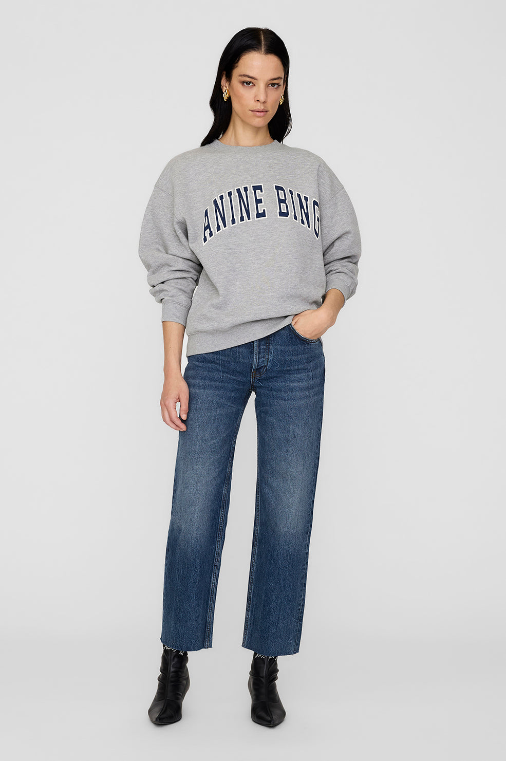 Spencer Sweatshirt Anine Bing - Medium Heather Grey View 1