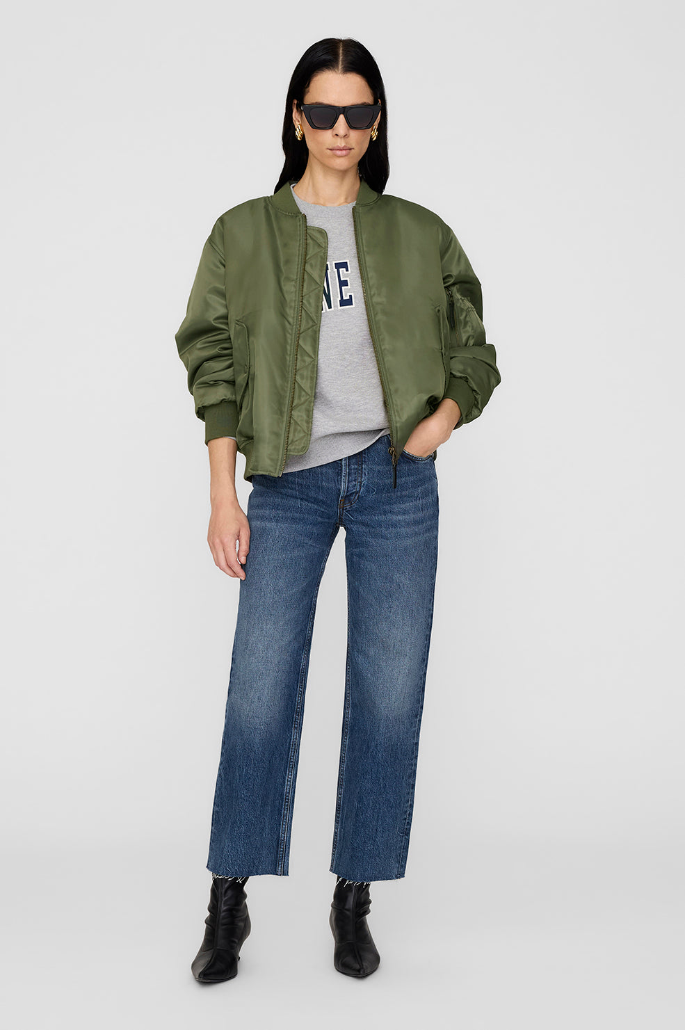 Spencer Sweatshirt Anine Bing - Medium Heather Grey View 5