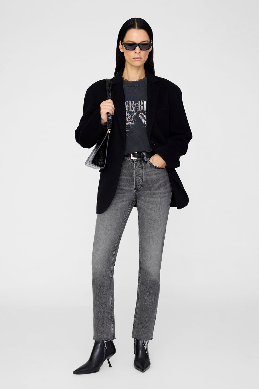 Spencer Sweatshirt Leopard - Washed Black View 5