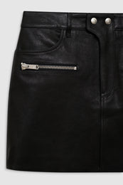 ANINE BING Steel Skirt - Black Leather