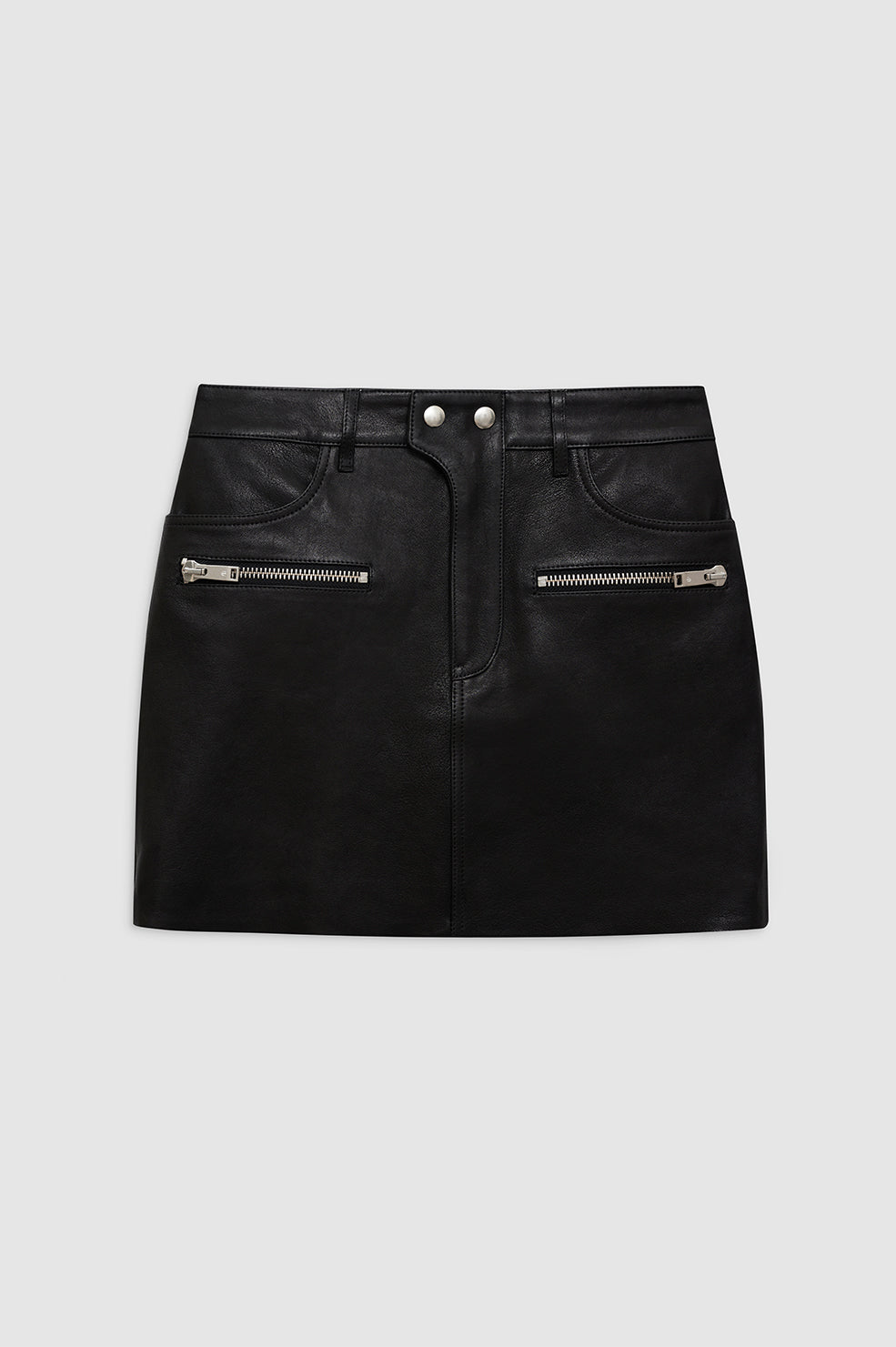 ANINE BING Steel Skirt - Black Leather