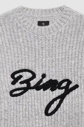 ANINE BING Sydney Crew Sweater Signature - Light Heather Grey